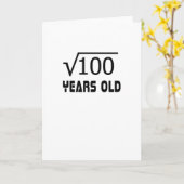 Carte Racine carré de 100 10 ans 10e anniversaire (Fleur jaune)