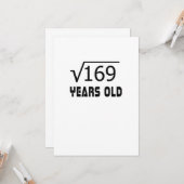 Carte Racine carré de 169 13 ans 13e anniversaire (Devant/Arrière en situation)