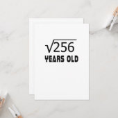 Carte Racine carré de 256 16 ans 16e anniversaire (Devant/Arrière en situation)
