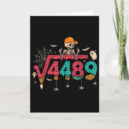 Carte Racine carrée 4489 Prof de maths drôle 67 Meme Hal (Devant)