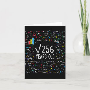 Carte Racine Carrée De 256 16e Anniversaire Cadeaux 16 A