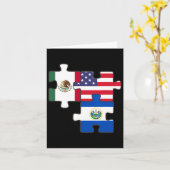 Carte Racines Mexicaine Et Salvadorienne Plus Drapeau Am (Fleur jaune)