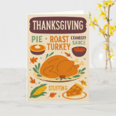 Carte Racines rétro : Une table d'action de grâces Vinta (Fleur jaune)