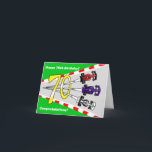 Carte Racing Cars 70th<br><div class="desc">Trois voitures de course à la vitesse sont en compétition sur la piste pour la gloire du Grand Prix, à travers un numéro d'or 70 pour célébrer ce 70e anniversaire spécial. Les messages sont personnalisables, pour personnaliser la carte de votre destinataire spécial.</div>