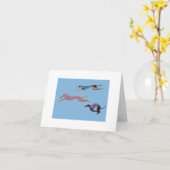 Carte Racing Greyhounds with lead dog in Bunny suit (Fleur jaune)