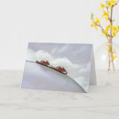 Carte Racing rats ski descente plaisir art rat unique (Fleur jaune)