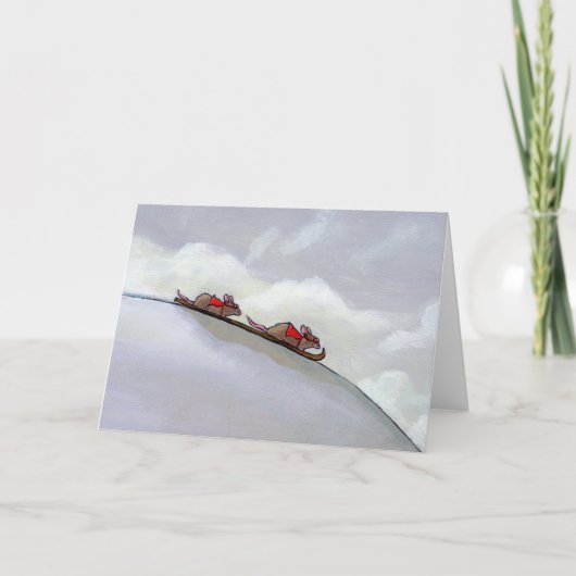 Carte Racing rats ski descente plaisir art rat unique (Devant)