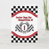 Carte Racing Thème 1er anniversaire (Devant)