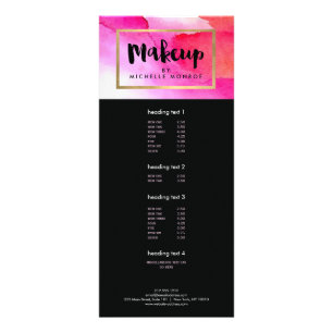 Carte Rack Artiste De Maquillage D'Aquarelles Rose