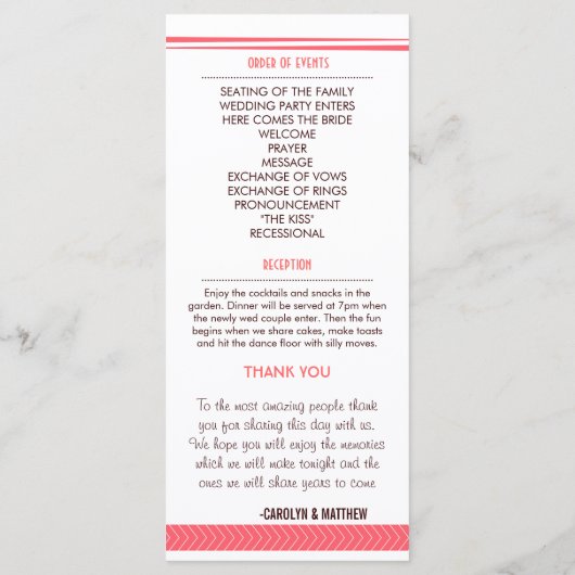 Carte Rack Chic Design Coral Flèche Programme de m (Dos)