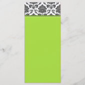 Carte rack Damask Green Mariage Menu (Dos)