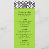 Carte rack Damask Green Mariage Menu (Devant)
