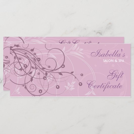 Carte rack de conception florale (Devant / Derrière)