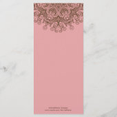 Carte rack de menu Mariage rose et Brown (Dos)