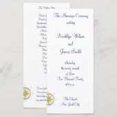 Carte rack des programmes de cérémonie de Mariage (Devant / Derrière)