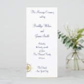 Carte rack des programmes de cérémonie de Mariage (Debout devant)