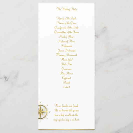 Carte rack des programmes de cérémonie de Mariage (Dos)