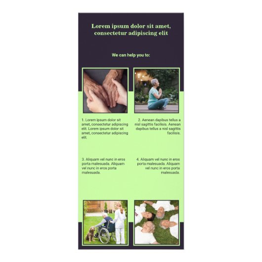 Carte rack des services de soins à domicile pour a (Devant)