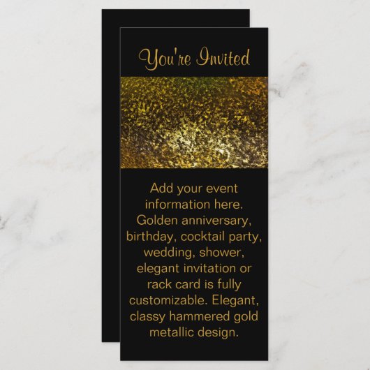 Carte rack d'invitation Black & Gold (Devant / Derrière)