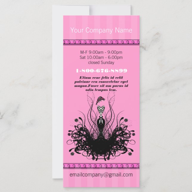 Carte Rack Diva Rose Fashion (Devant)