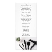 Carte Rack du menu du service de salon de cheveux (Dos)