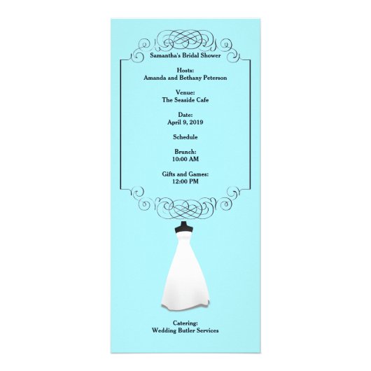 Carte rack du menu Fête des mariées (Dos)