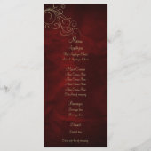 Carte Rack du menu Mariage élégant Burgundy Red Go (Devant)