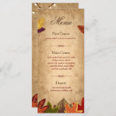 Carte rack du menu Mariage rustique | Thème Automn (Devant / Derrière)