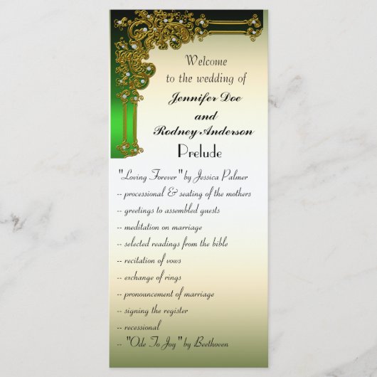 Carte rack du programme Black Gold et Green Weddin (Devant)