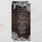 Carte rack du programme de mariage en bois foncé e (Devant / Derrière)