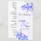 Carte rack du programme de mariage Mauve Orchids (Devant / Derrière)