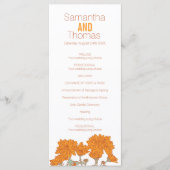 Carte rack du programme de mariage Orange chrysant (Devant)