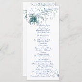 Carte rack du programme de mariage Peacock Glitter (Devant / Derrière)