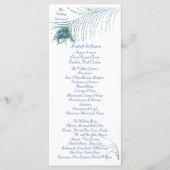 Carte rack du programme de mariage Peacock Glitter (Devant)