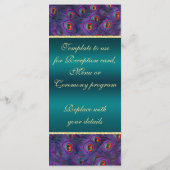 Carte rack du programme de mariage Peacock Plum tu (Dos)