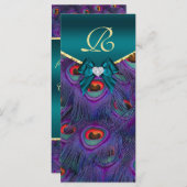 Carte rack du programme de mariage Peacock Plum tu (Devant / Derrière)