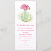 Carte rack du programme de mariage rose Primrose (Dos)