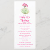 Carte rack du programme de mariage rose Primrose (Devant)