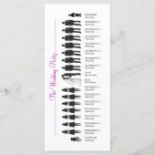 Carte Rack du programme de mariage Silhouettes sim (Dos)