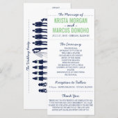 Carte rack du programme de mariage Silhouettes sim (Devant / Derrière)