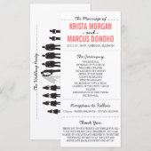 Carte rack du programme de mariage Silhouettes sim (Devant / Derrière)