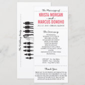 Carte rack du programme de mariage Silhouettes sim (Devant / Derrière)