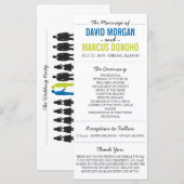 Carte rack du programme de mariage Silhouettes sim (Devant / Derrière)