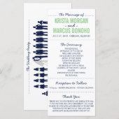 Carte rack du programme de mariage Silhouettes sim (Devant / Derrière)