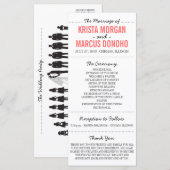 Carte rack du programme de mariage Silhouettes sim (Devant / Derrière)