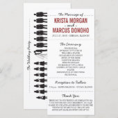 Carte rack du programme de mariage Silhouettes sim (Devant / Derrière)