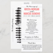Carte rack du programme de mariage Silhouettes sim (Devant / Derrière)