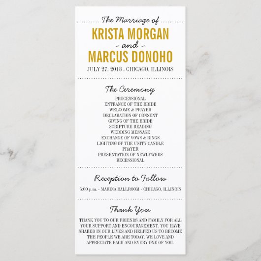 Carte rack du programme de mariage Silhouettes sim (Devant)