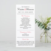 Carte rack du programme de mariage Silhouettes sim (Debout devant)