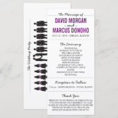 Carte rack du programme de mariage Silhouettes sim (Devant / Derrière)